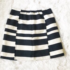 Loft Navy and White Striped skirt